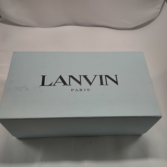 Lanvin Mens Sneakers DBB1 Navy Suede & Leather Cap Toe Low Top - Size 12 - Picture 13 of 14